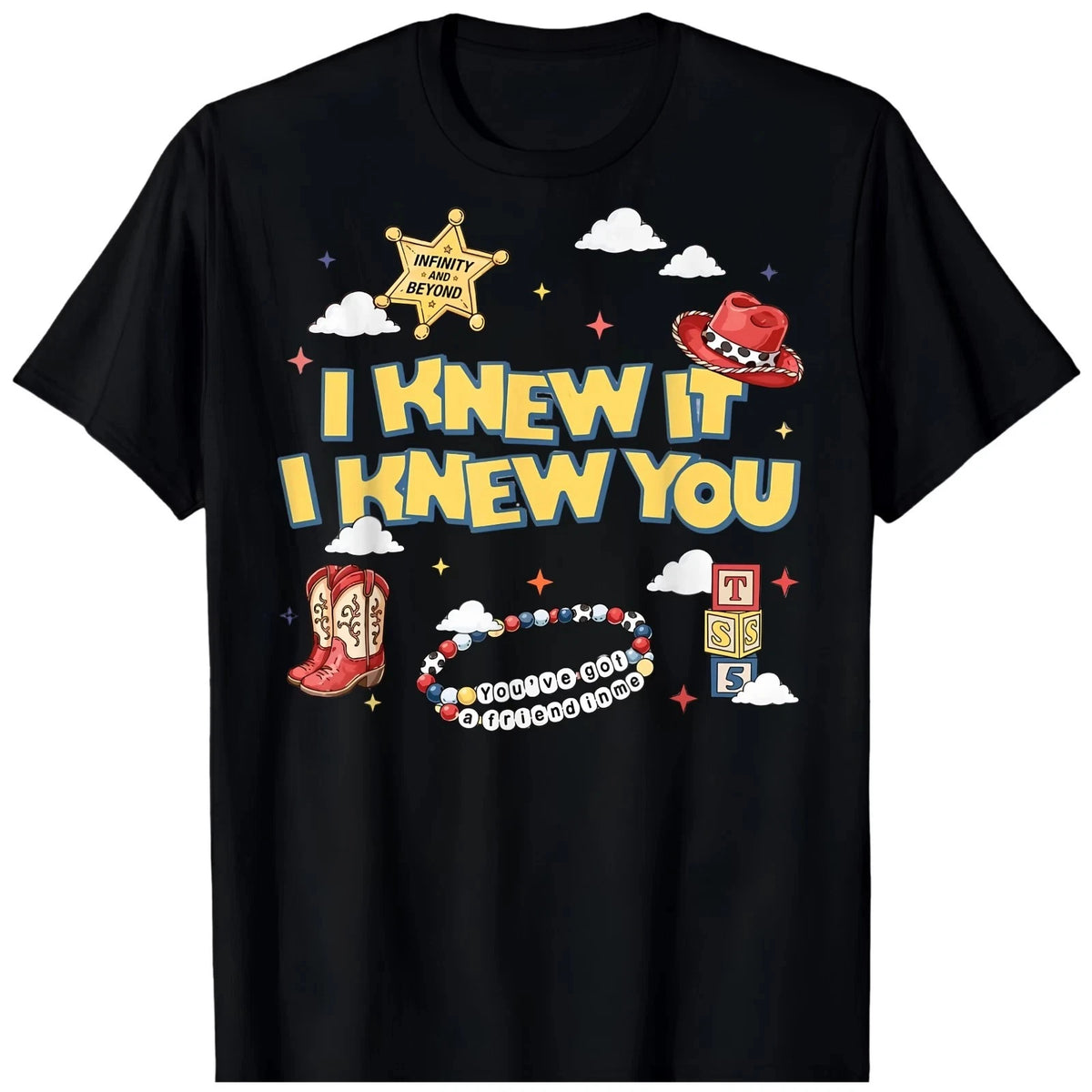 I Knew It I Knew YOU Funny Western Cowgirl BLACK T-Shirt 1799