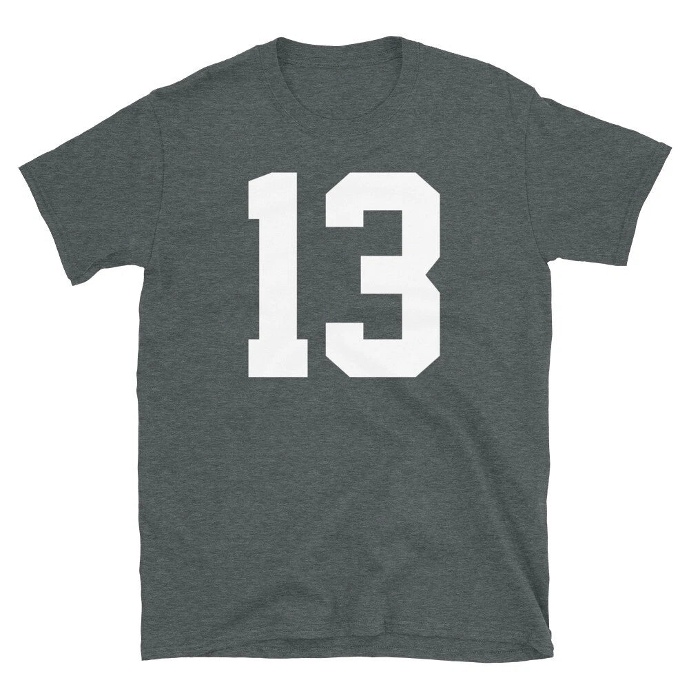 Team Uniform Jersey Number 13 Birthday Varsity Short-Sleeve Unisex T-Shirt