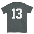 Team Uniform Jersey Number 13 Birthday Varsity Short-Sleeve Unisex T-Shirt