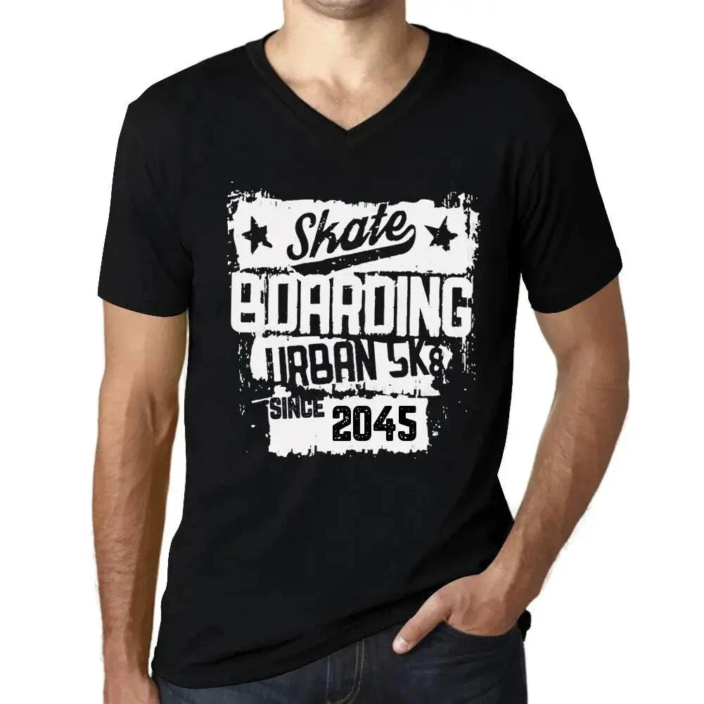 Men's Graphic T-Shirt V Neck Urban Skateboard Since 2045 Eco-Friendly Limited