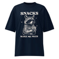 Oversized Unisex Organic Cotton T-Shirt Funny Raccoon Animal Graphic Top