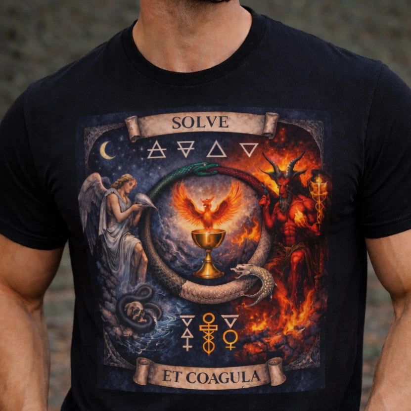 Alchemy T Shirt Solve et Coagula | Occult Hermetic Symbol Tee | Esoteric Graphic