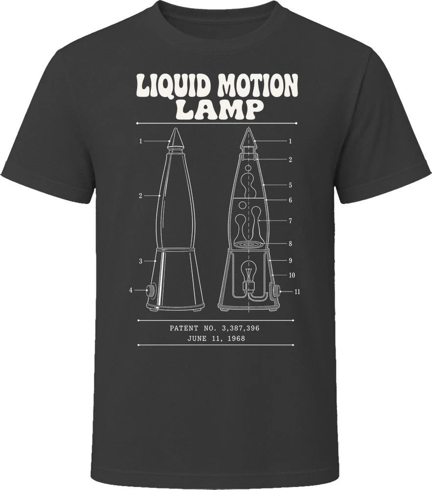 Liquid Motion Lamp Patent Blueprint Retro 60s 70s Groovy Decor Gift T Shirt