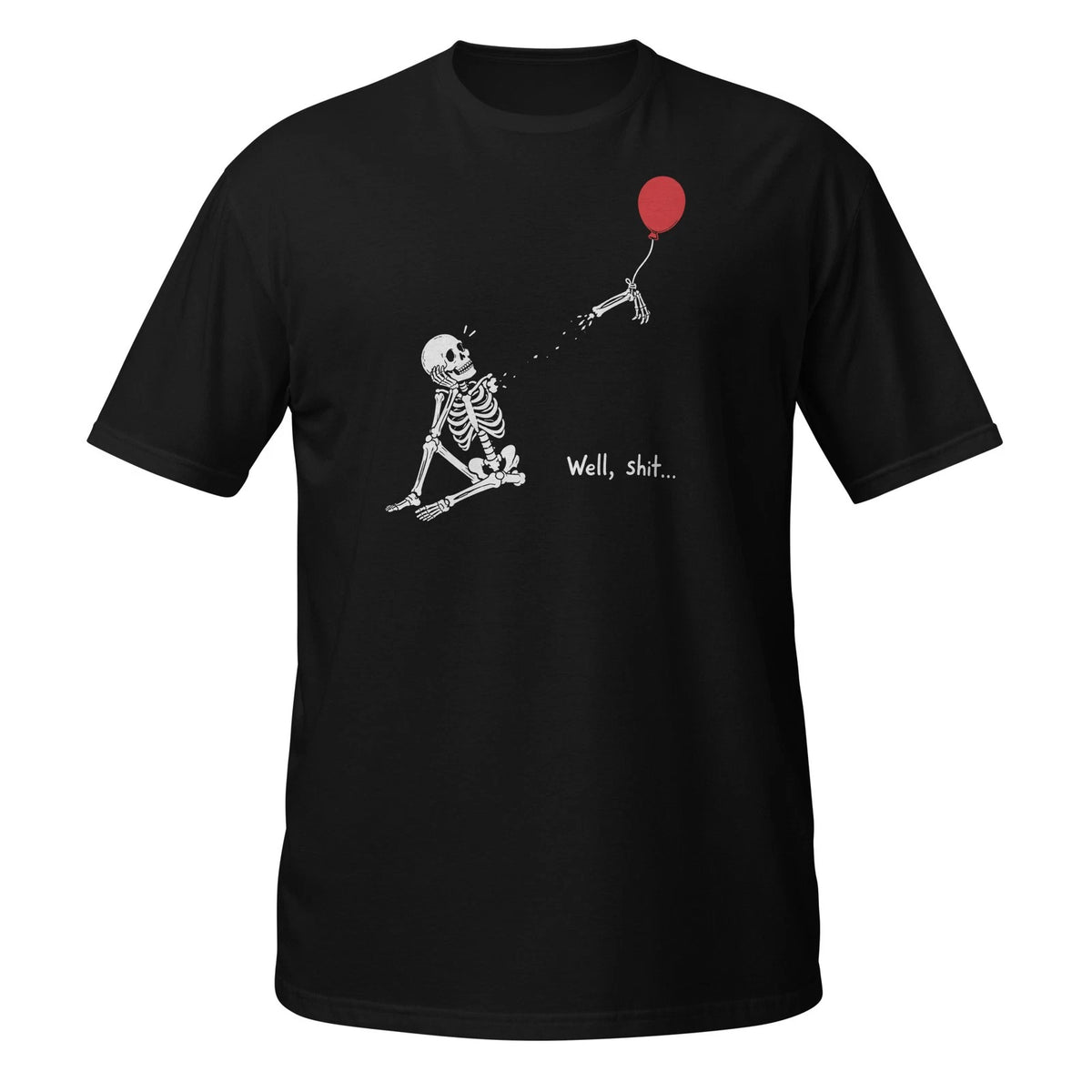 Funny Skeleton Balloon Halloween T Shirt Adult Humor Unisex NEW (S-3XL) Black