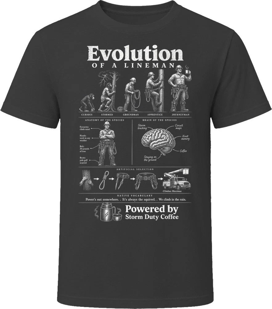Evolution Of A Lineman Funny Power Lineman Gift T Shirt