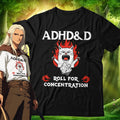 ADHD D&D Tshirt Unisex & Kids Dungeon Master Gamer Role Play Cats Funny Dice