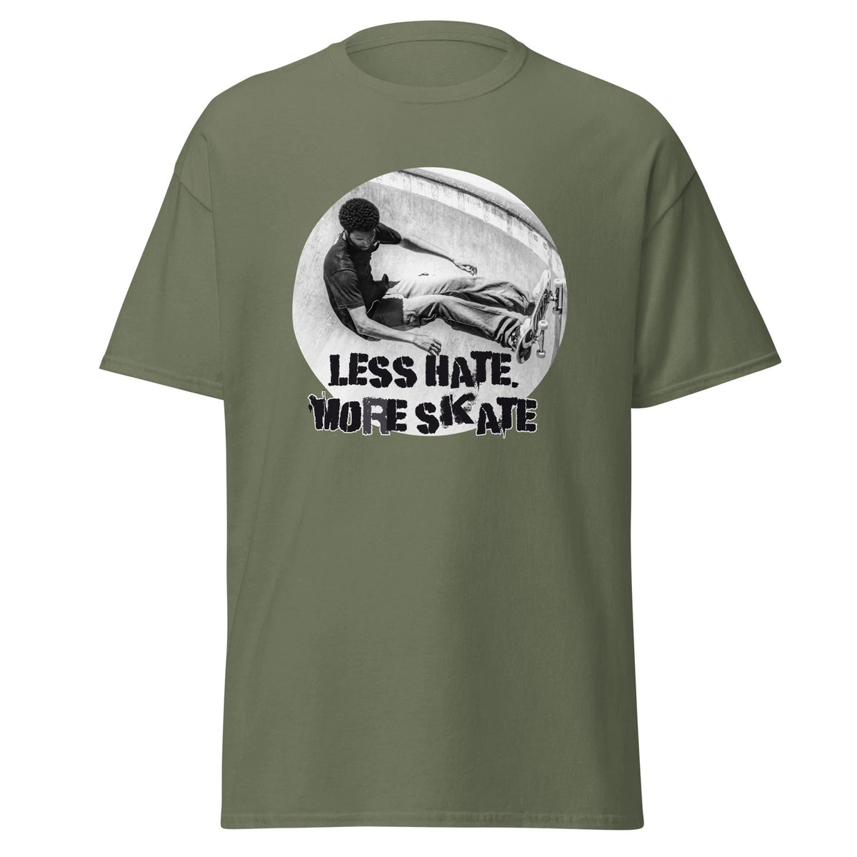 Less Hate More Skate T-Shirt 100% Cotton Unisex Skateboard Streetwear Tee Skate