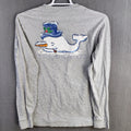 Vineyard Vines Mens M Long Sleeve Snowman Whale Graphic T Shirt Holiday Fun 76ch