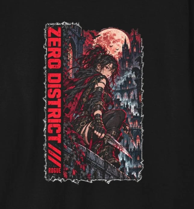 Rogue Anime Dark Fantasy T Shirt Shaka Wear Heavyweight RPG Assassin Tee