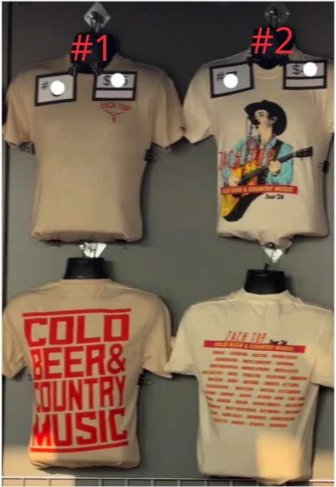 Zach Top Shirt Cold Beer Country Music Tour 2026 Concert Reprint