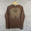 Vintage 90s Y2K Grunge Waffle Knit Thermal Long Sleeve Shirt M Affliction Style