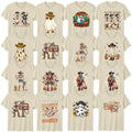 Retro Halloween Western Adult T-Shirt Cowboy Skeleton Halloween Gift