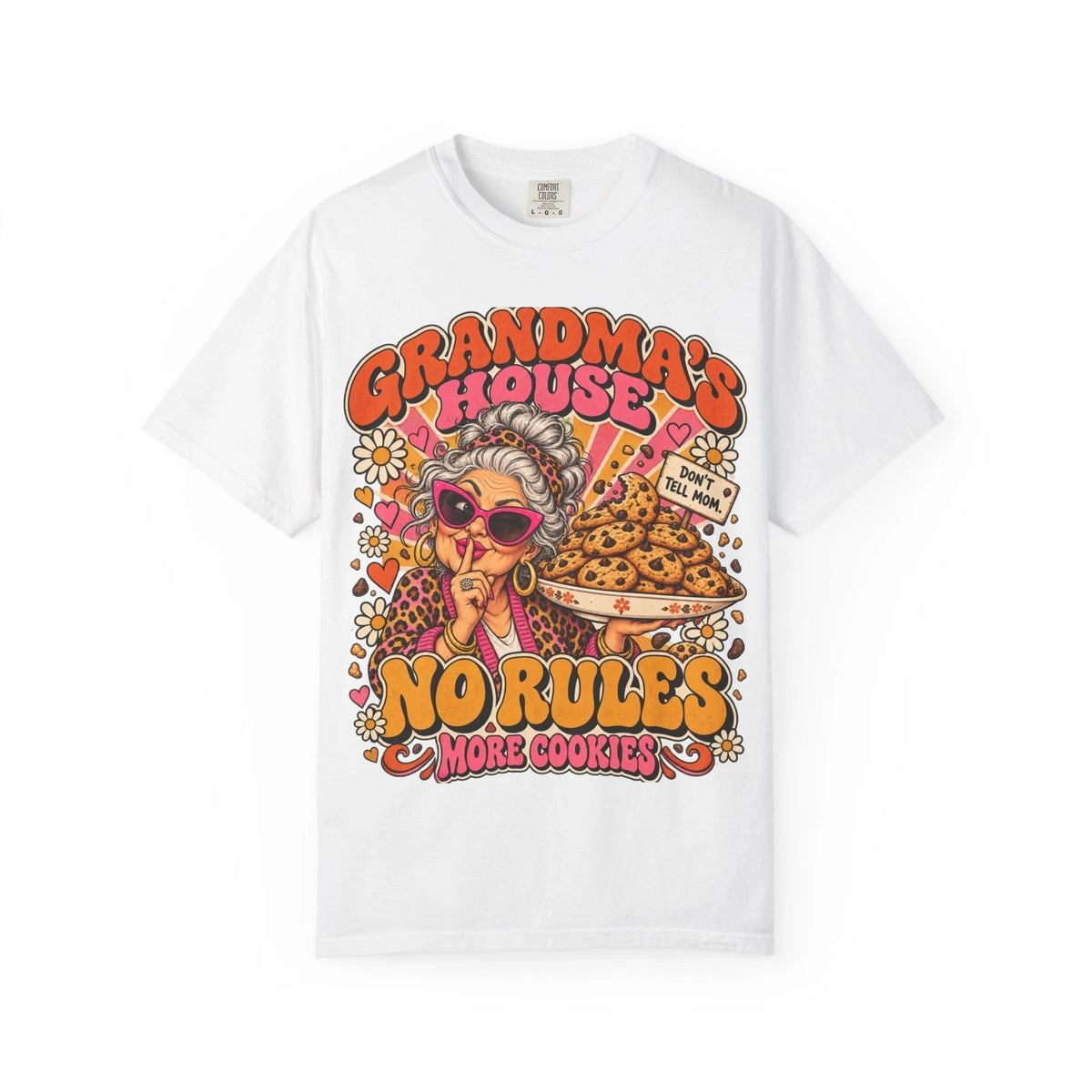 Grandma's House No Rules T-Shirt | Cookie Grandma Retro Design
