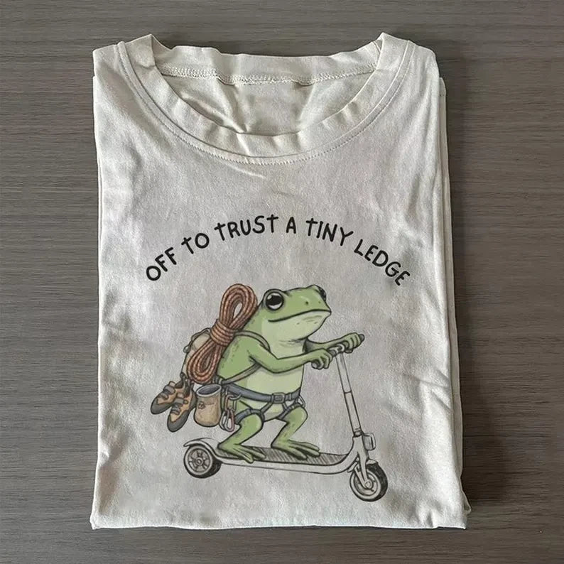Off To Trust A Tiny Ledge Shirt, Funny Frog Climbing Tee, Rock Climbing Gift