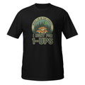Funny Mushroom Gamer T-Shirt Forest 1-Up Hunting Retro Video Game Nature Tee