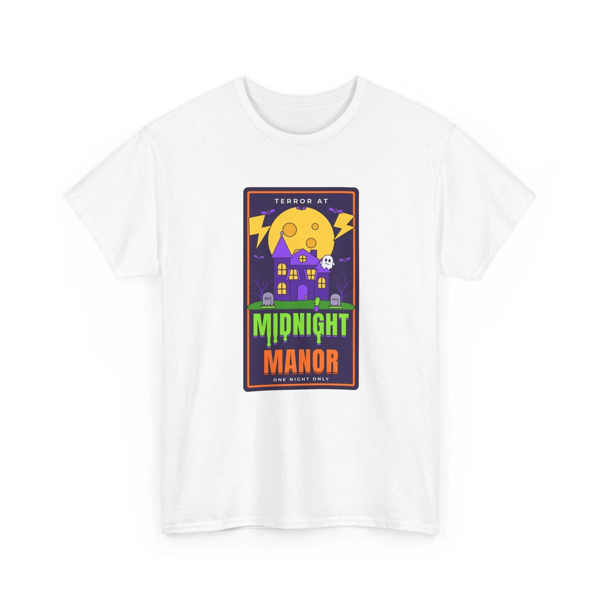 Terror at Midnight Manor Retro Horror Poster Halloween Shirt Tee Unisex Gildan