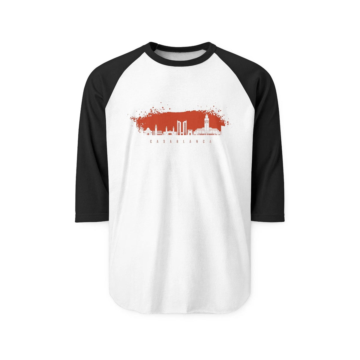 Casablanca Skyline Raglan Shirt | Cityscape Baseball Tee