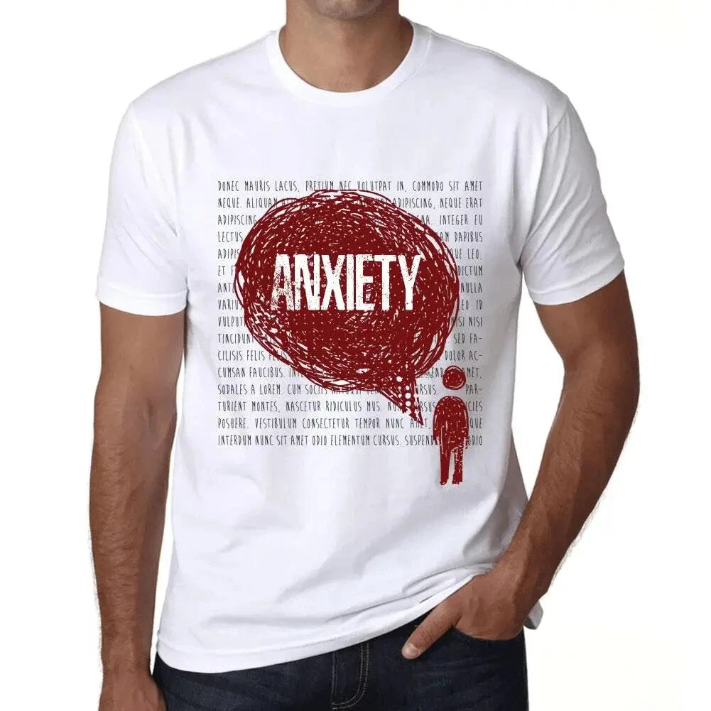 Men's Thoughts Anxiety Print T-Shirt - Thoughts Anxiety