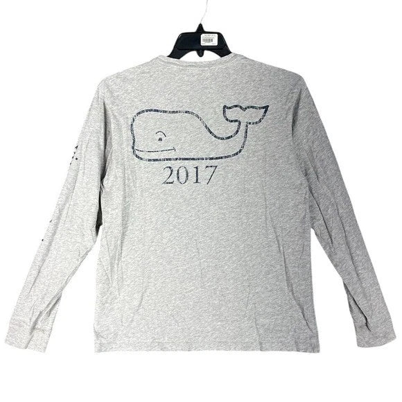 Vineyard Vines Mens Shirt S Gray Whale Logo 2017 Cotton Preppy Casual Streetwear