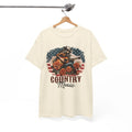 Country Music Cowgirl Guitar Shirt Western American Flag Floral Graphic Tee Gift