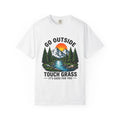 Go Outside Touch Grass Shirt, Funny Hiking Comfort Colors Tee, Nature Lover Gift
