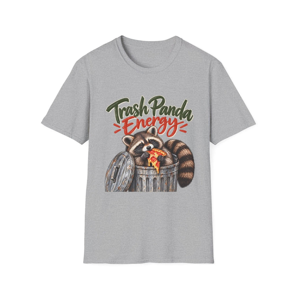Trash Panda Energy T-Shirt: Funny Raccoon Pizza Graphic