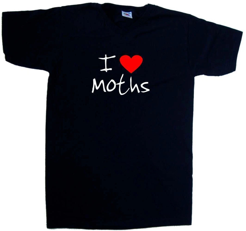 I Love Heart Moths V-Neck T-Shirt