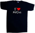 I Love Heart Moths V-Neck T-Shirt