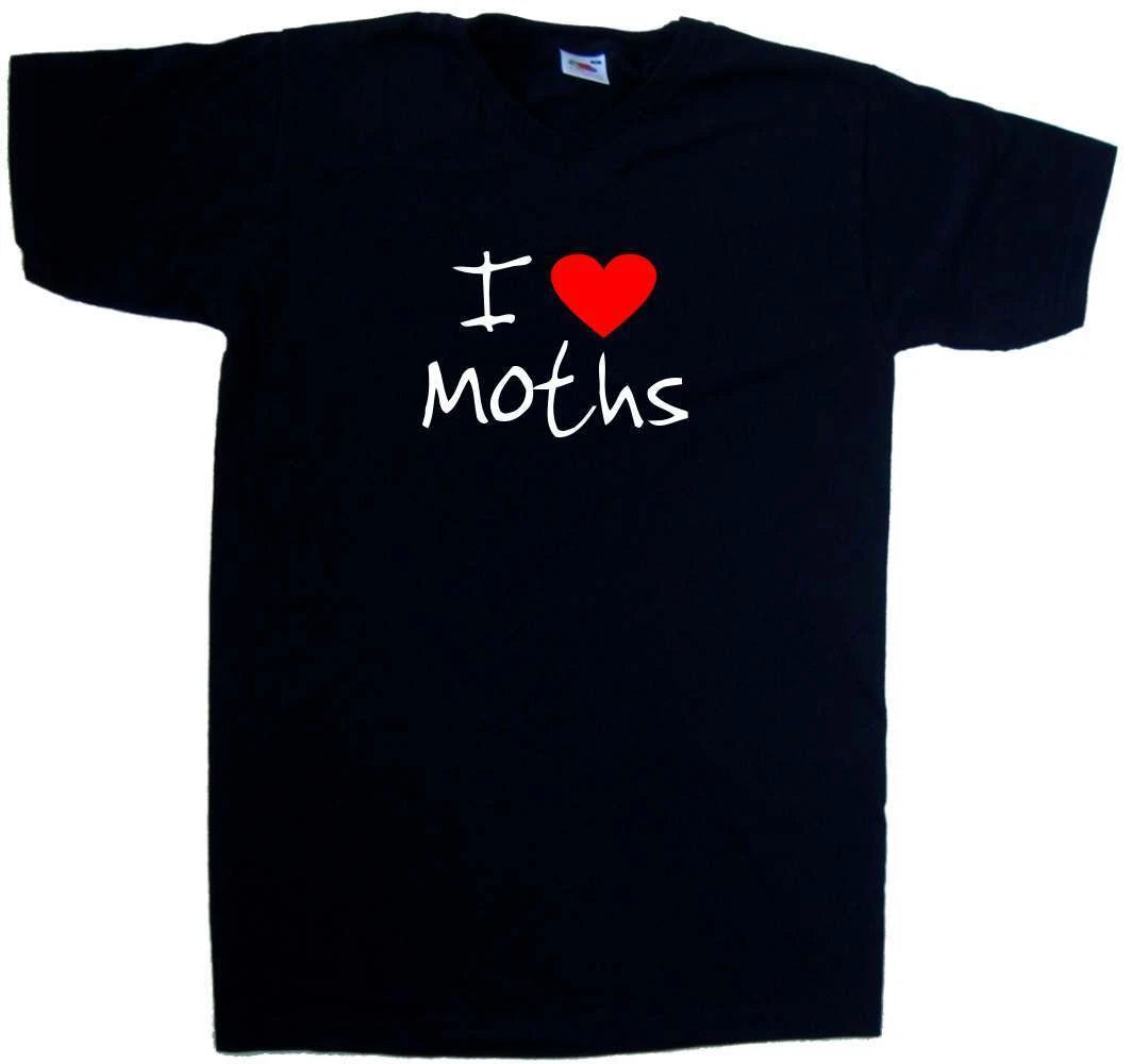 I Love Heart Moths V-Neck T-Shirt