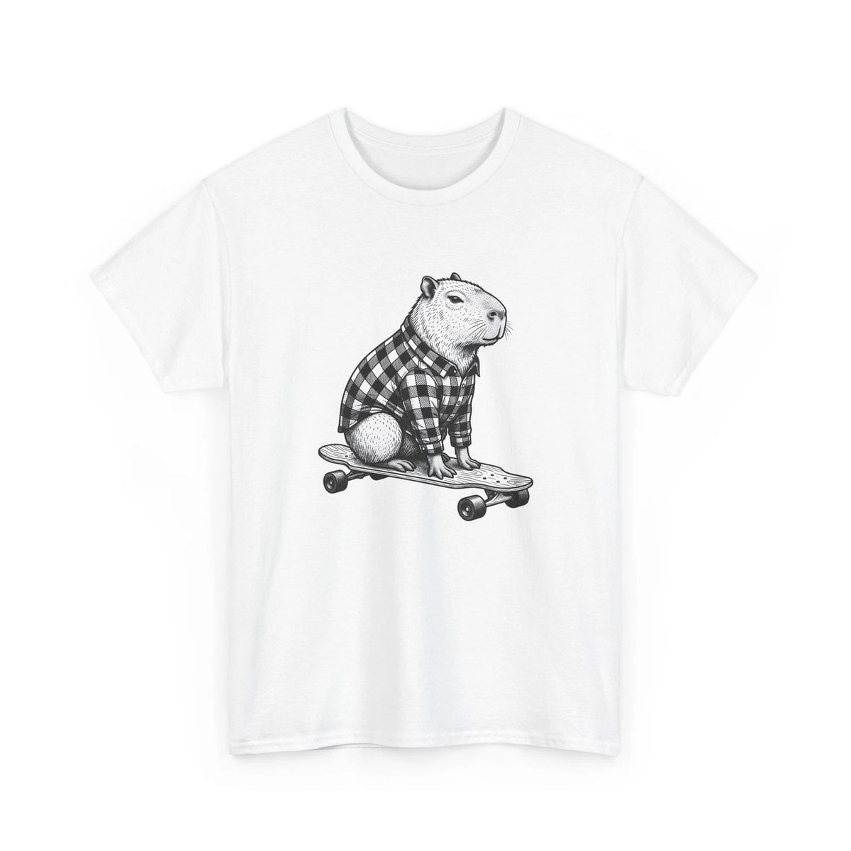 Capybara Skateboard Shirt Animals Comedy Gift Women Doodle Tee Rodent T-Shirt