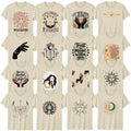 Boho Celestial Adult T-Shirt Spirituality Moon And Stars Celestial Gift