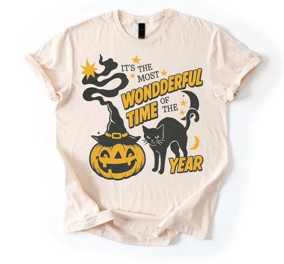 It's The Most Wonderful Time Of The Year Cat Pumpkin Halloween Unisex Tee