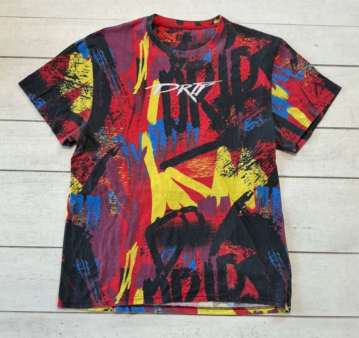 Y2K Vintage 7 SEVEN SOULS URBAN GRAFFITI SHIRT Edgy Hip Hop Streetwear 90s 2000s
