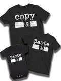 Matching Family TShirt Set Copy Button Paste  Cotton Dad Mum Kids Baby