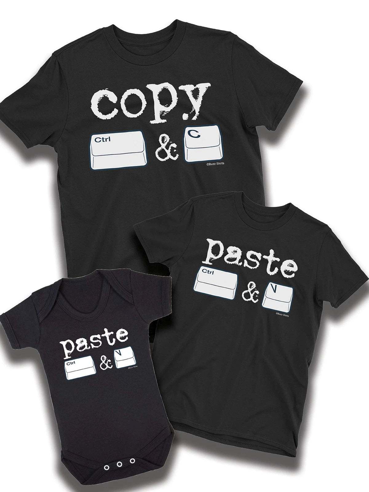 Matching Family TShirt Set Copy Button Paste  Cotton Dad Mum Kids Baby
