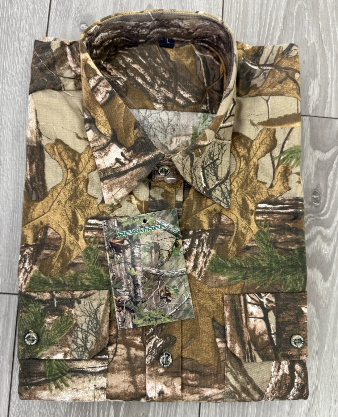 Realtree Shirt Mens  USA Camo Hunting Button Down Top Green  Size: Medium