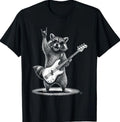 Raccoon Bass Guitar Player Rock Music Animal Lover Design T-Shirt