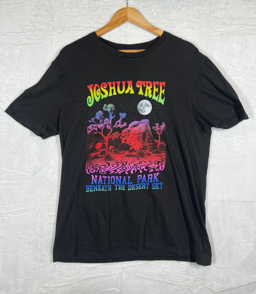 Joshua Tree National Park Graphic T Shirt Desert Sky Black Mens Medium M