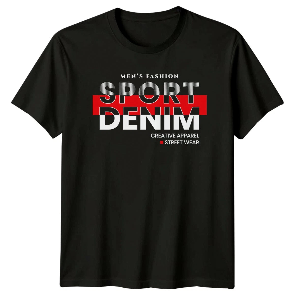 Mens Fashion Sport Denim Creative Mens T-Shirt Streetwear Birthday Gift For Him
