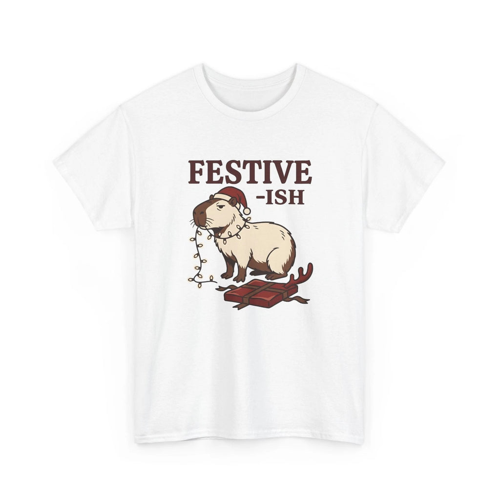 Capybara Christmas Hat Shirt Christmas Wildlife Gift Women Comic Tee Rodent