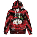 Snowman Ugly Christmas Zipper Hoodie 3D Santa Plow Holiday HS1573