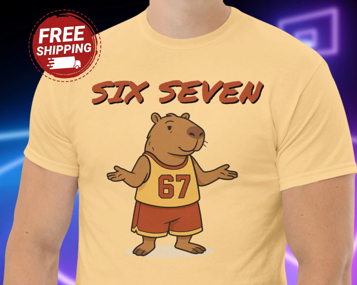 67 Funny Six Seven Shirt Cute Capybara Funny Tiktok Meme Shirt Basketball Player