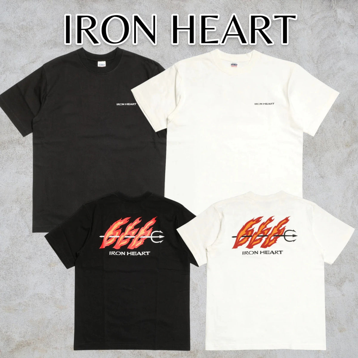 IRON HEART IHT-666 7.5oz Heavy Body Print T-Shirt 666 design Made in Japan NEW