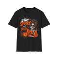 Stay Spooky Not Basic Skeleton Halloween T-Shirt | Pumpkin Skull Tee