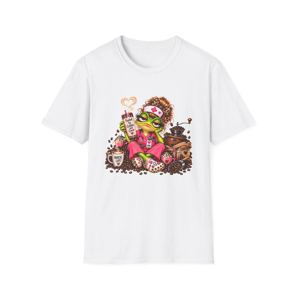 Coffee Frog Nurse T-Shirt | Cute Frog Barista Illustration