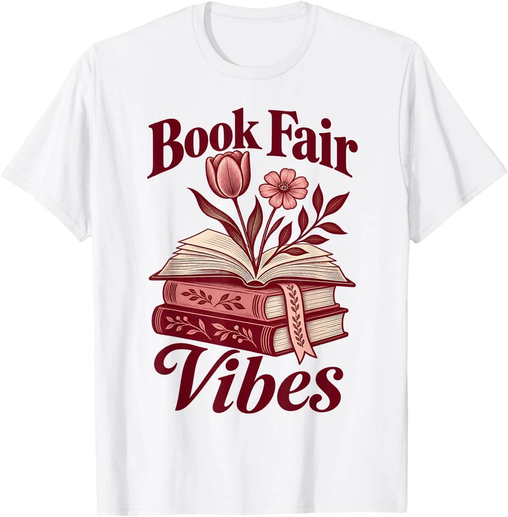 Fair Vibes School Reading Teacher Librarian Book Lover T-Shirt