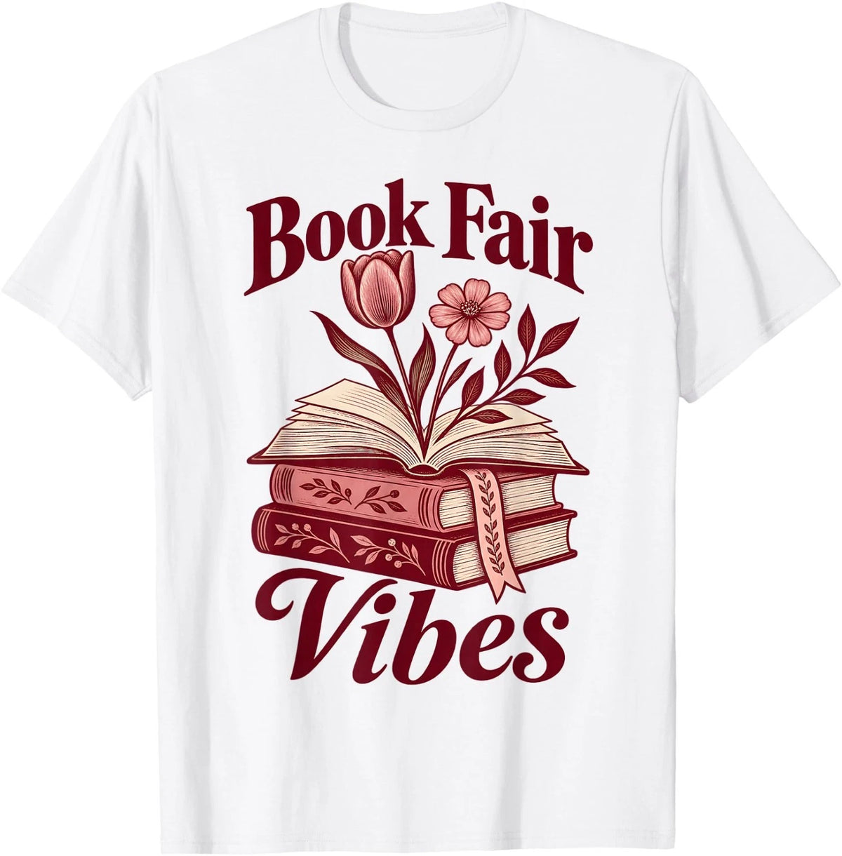 Fair Vibes School Reading Teacher Librarian Book Lover T-Shirt
