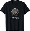Stay Weird Raccoon Funny Animal Vintage Graphic T-shirt