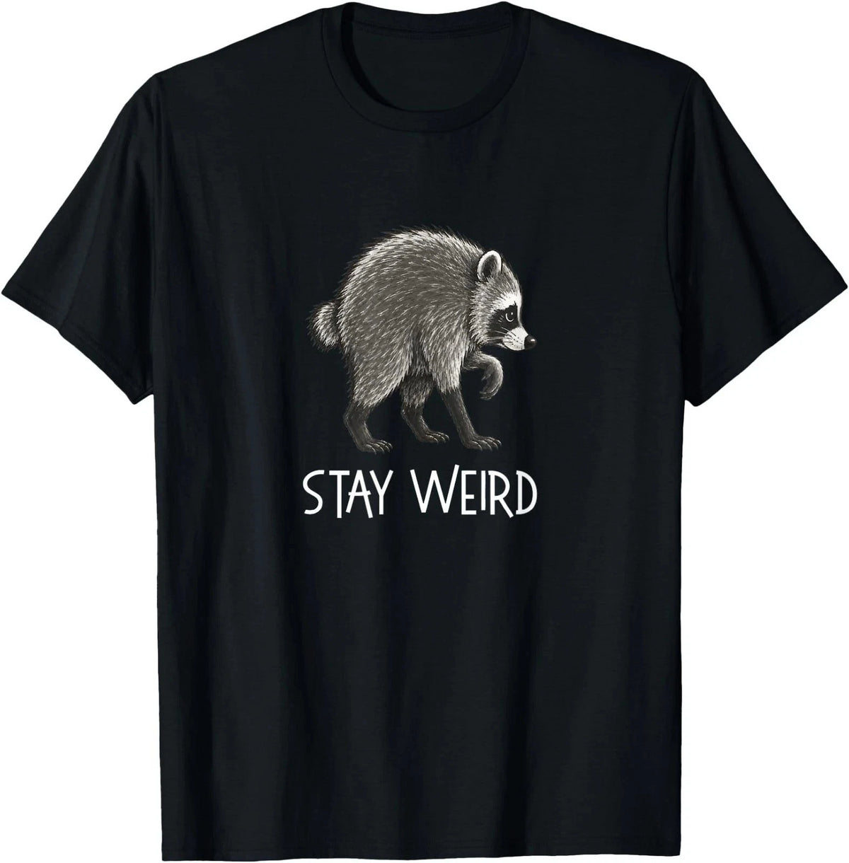 Stay Weird Raccoon Funny Animal Vintage Graphic T-shirt