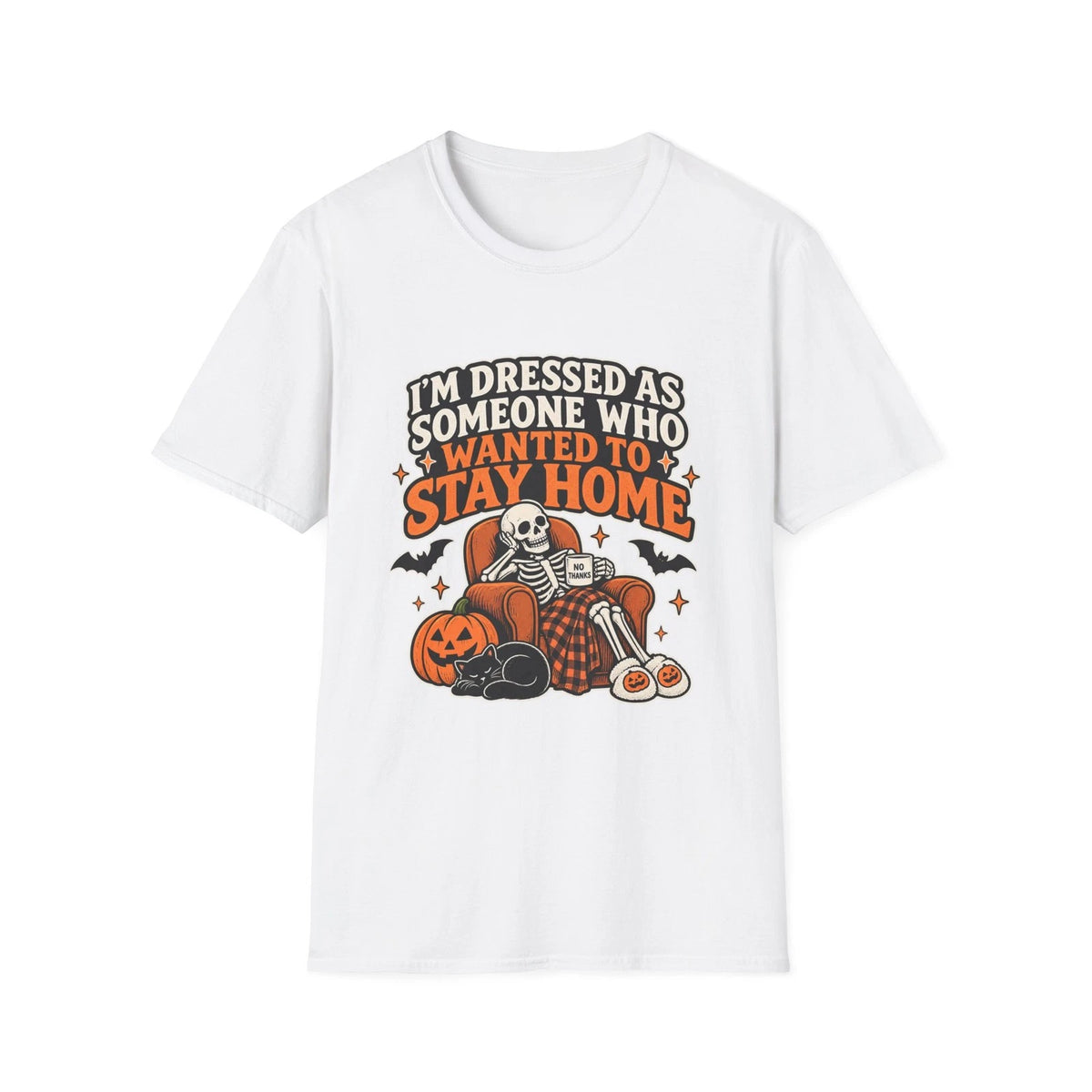 Wanted To Stay Home Halloween T Shirt Funny Introvert Costume Homebody Tee